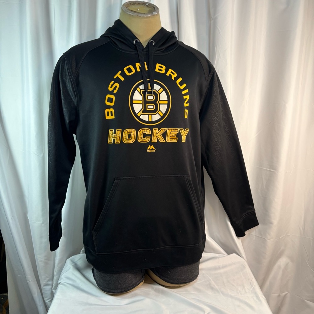 Boston Bruins Majestic NHL Hockey Pullover Hoodie - Black - Size XL